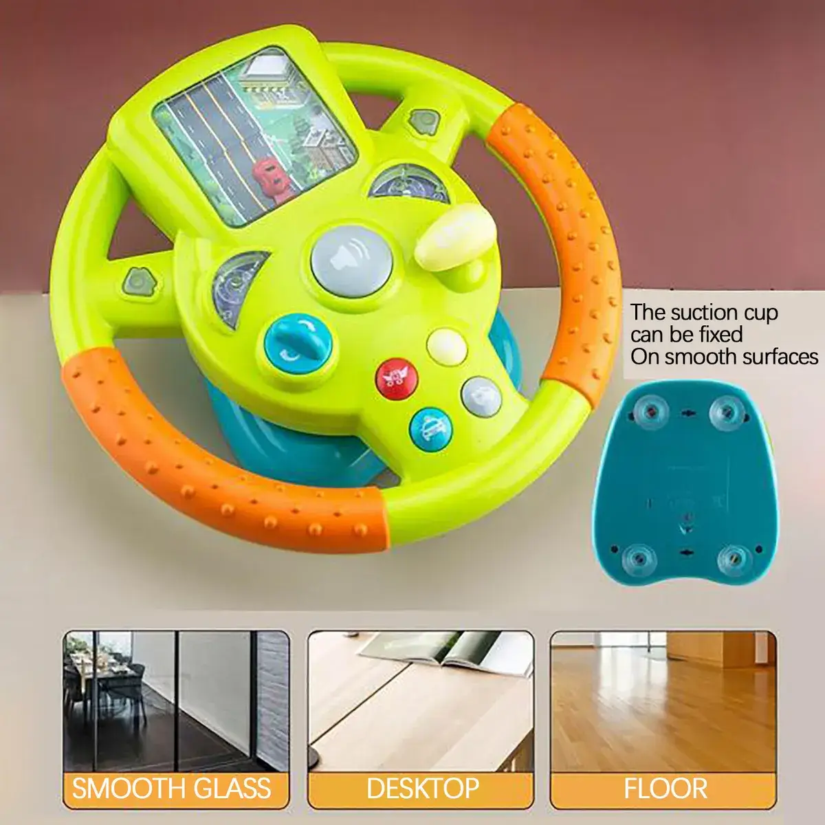 Volantes Simulador Bebe Infantil Interativo Som Luz Ventosa - Imagem 8