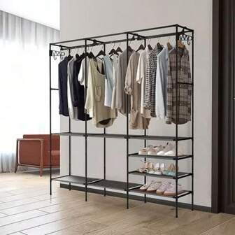 Guarda Roupa Arara Cabideiro Para Roupa Triplo Cabides - Imagem 5