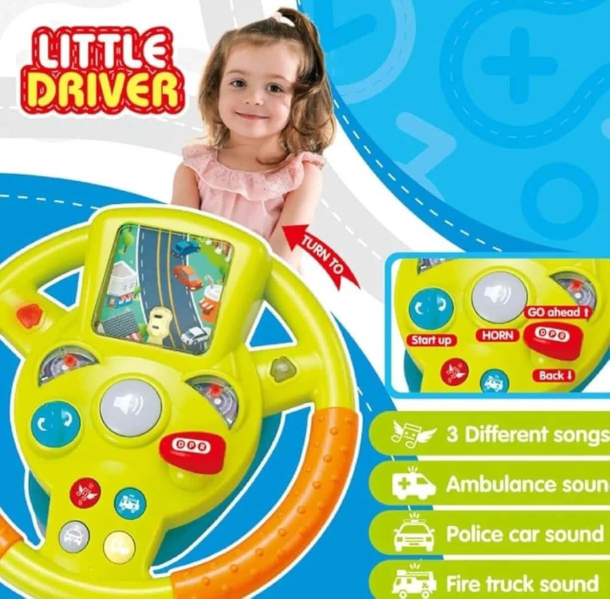 Volantes Simulador Bebe Infantil Interativo Som Luz Ventosa - Imagem 2