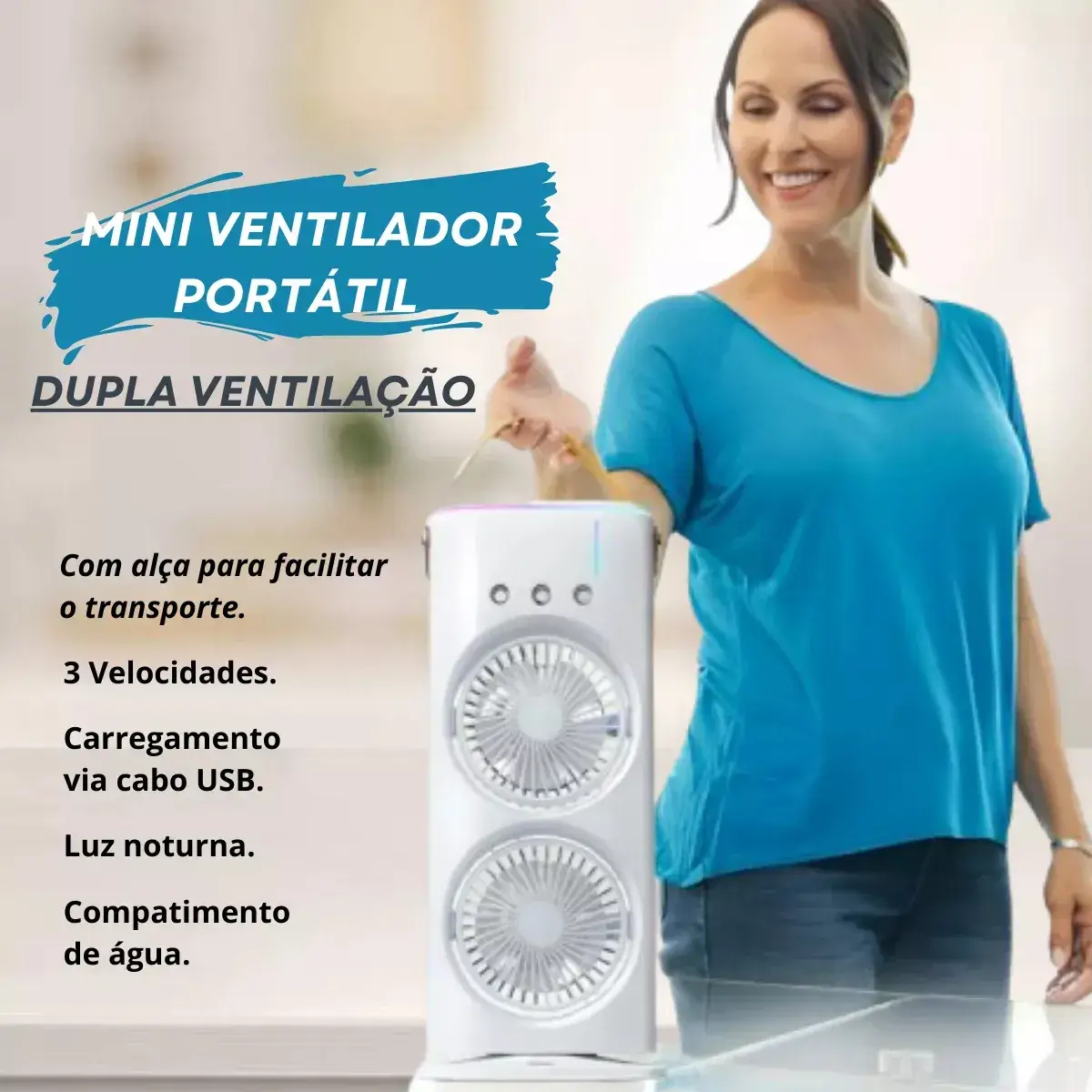 Mini Ar Condicionado Climatizador Sala Quarto Escritorio - Imagem 5