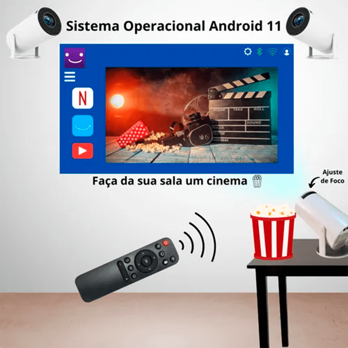 Mini Projetor Portátil Hy300 1080p Full Hd Android Cinema Bt - Imagem 6
