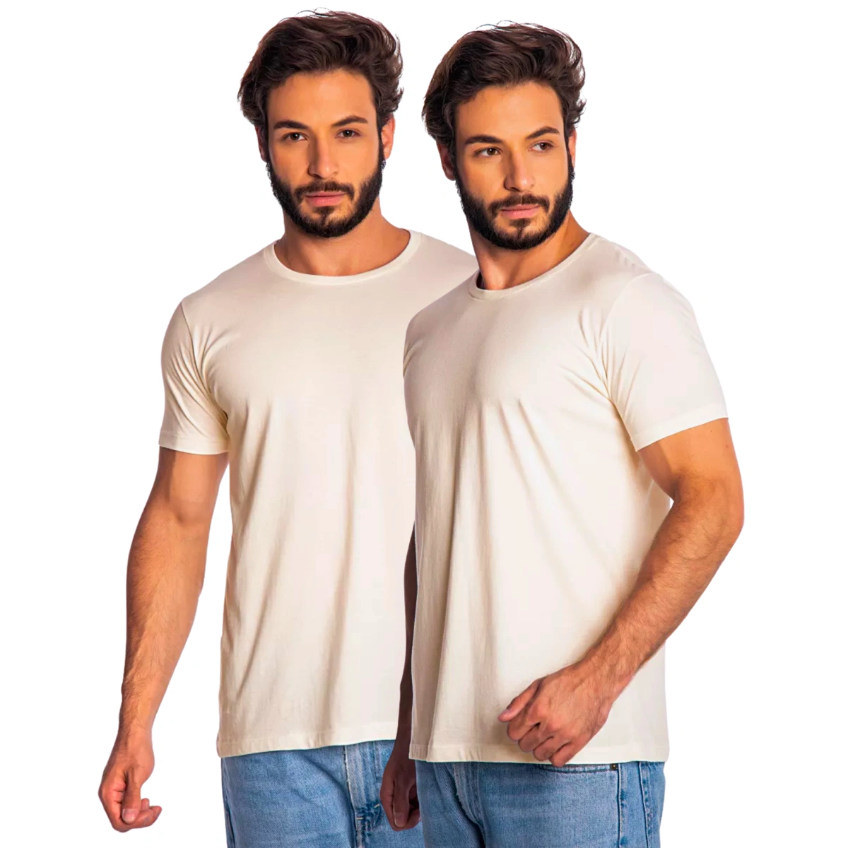 Kit 2 Camisas Masculina Lisa Algodão Premium Abuzze