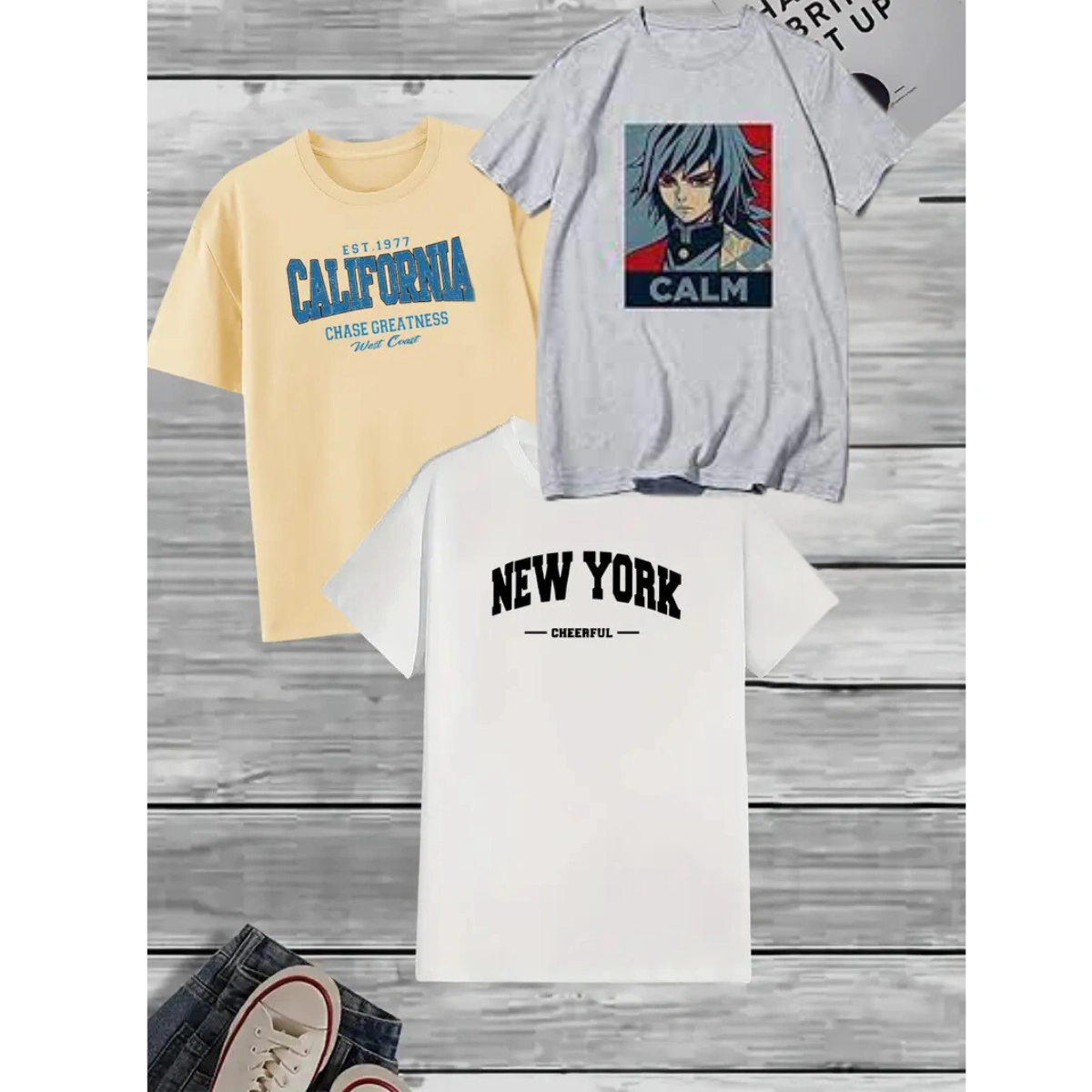 Kit 3 Camisetas Masculina Sortidas 100% Algodão Premium - Imagem 11