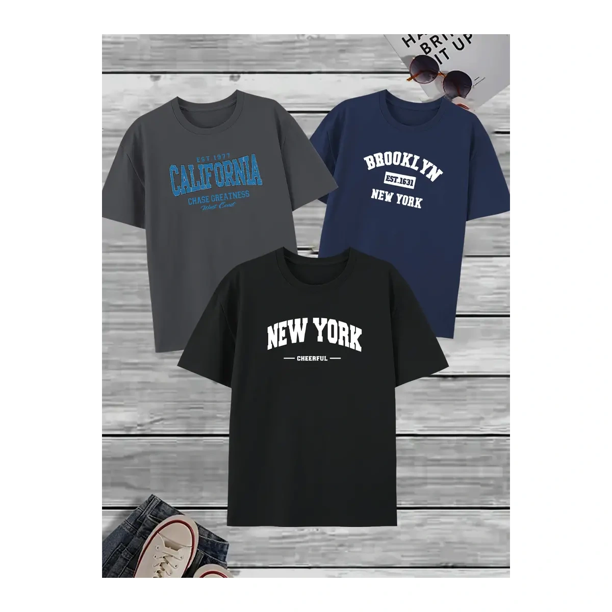 Kit 3 Camisetas Masculina Sortidas 100% Algodão Premium - Imagem 14