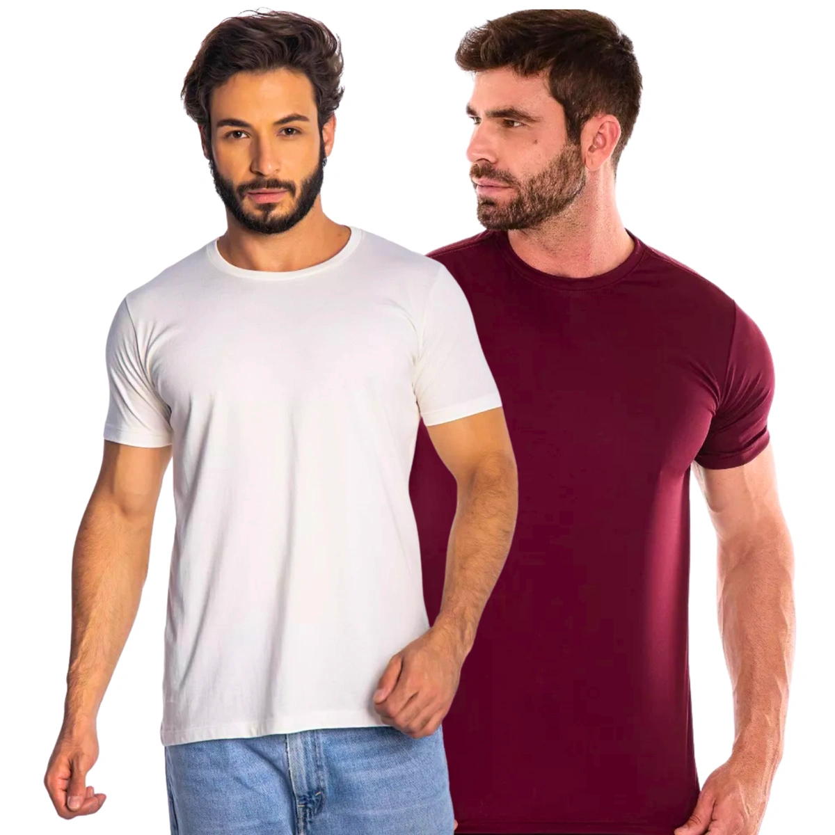 Kit 2 Camisas Masculina Lisa Algodão Premium Abuzze - Imagem 44