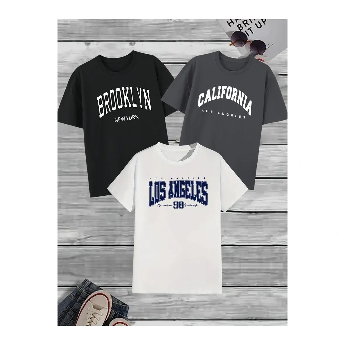 Kit 3 Camisetas Masculina Sortidas 100% Algodão Premium - Imagem 7