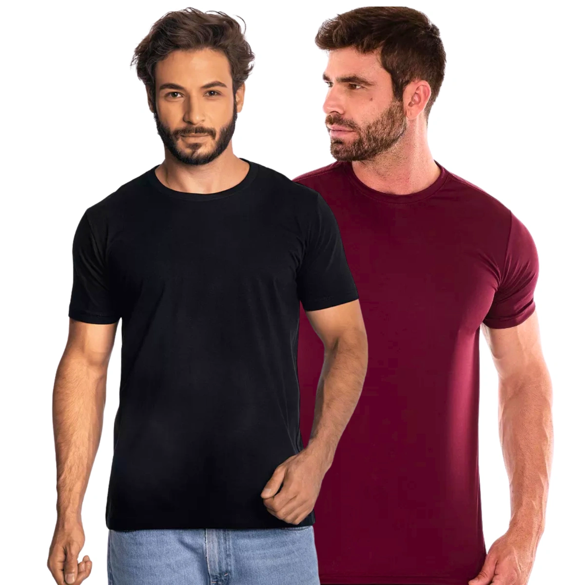Kit 2 Camisas Masculina Lisa Algodão Premium Abuzze - Imagem 33