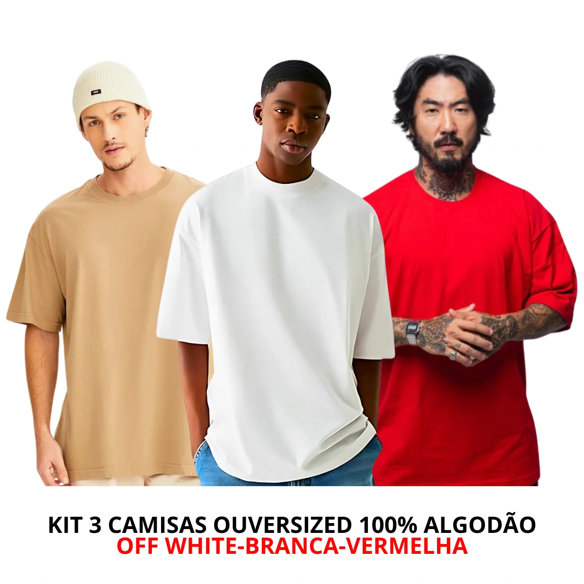 Kit 3 Camisetas Masculina Oversized Básica 100% Algodão Premium Alta Qualidade - Imagem 22