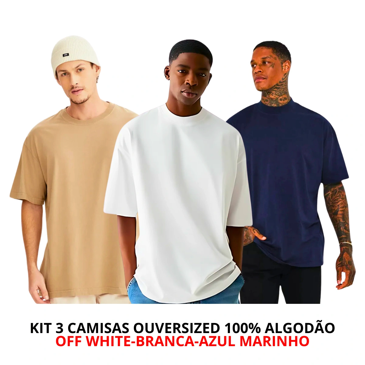Kit 3 Camisetas Masculina Oversized Básica 100% Algodão Premium Alta Qualidade - Imagem 15