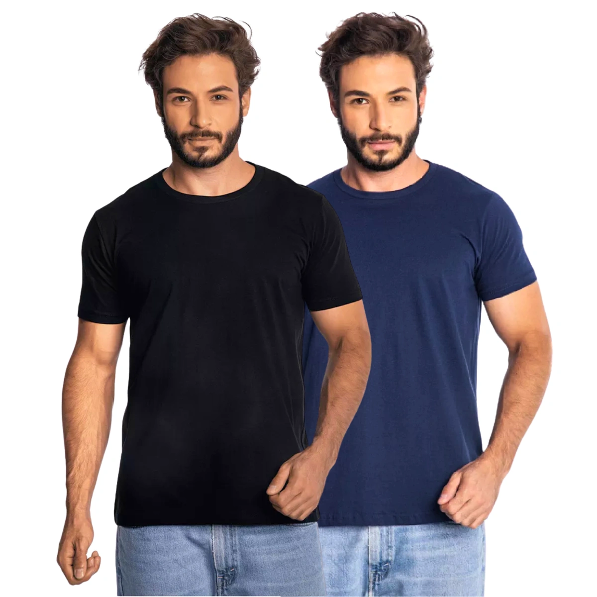 Kit 2 Camisas Masculina Lisa Algodão Premium Abuzze - Imagem 41