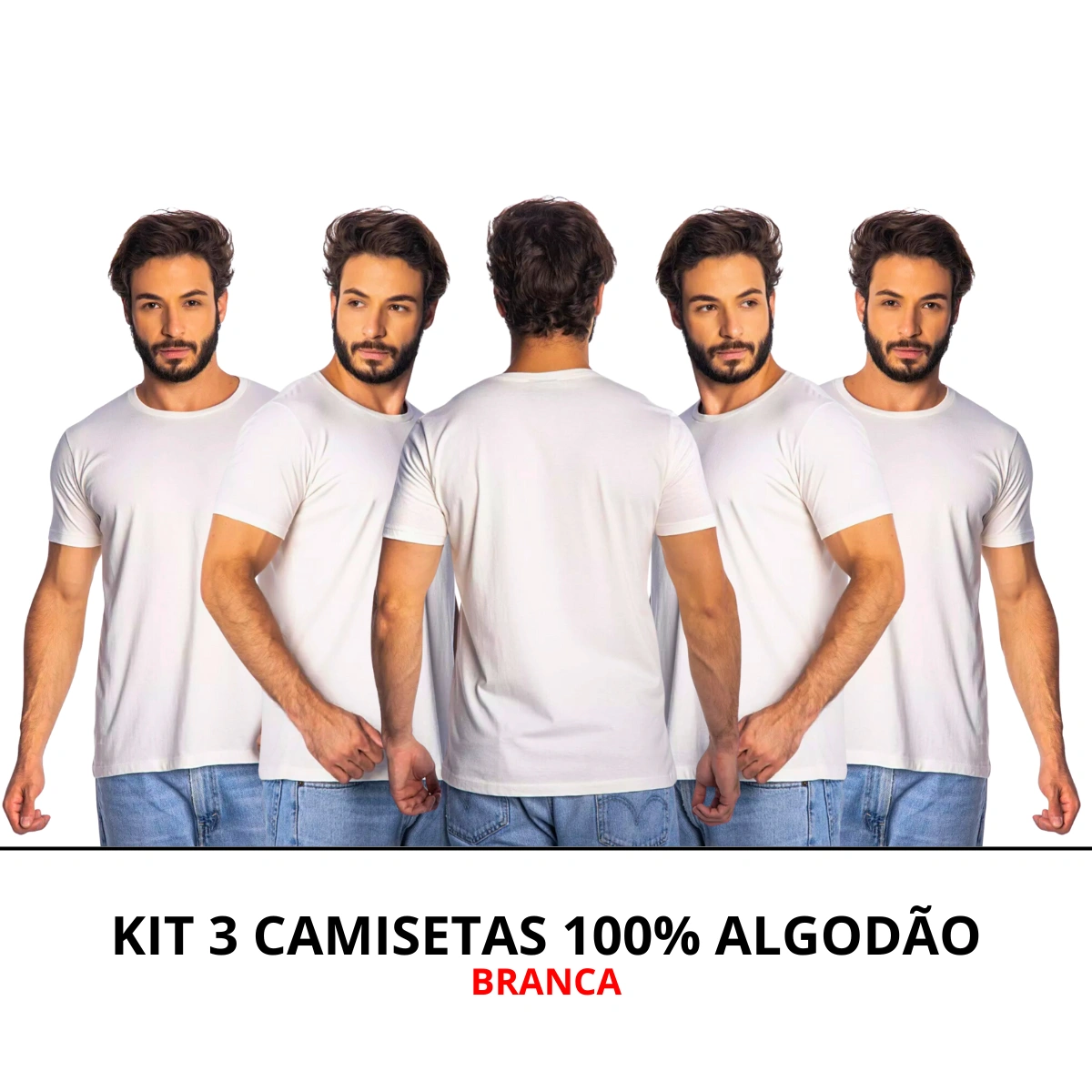 Kit 5 Camisas Masculina Lisa Algodão Premium - Imagem 31