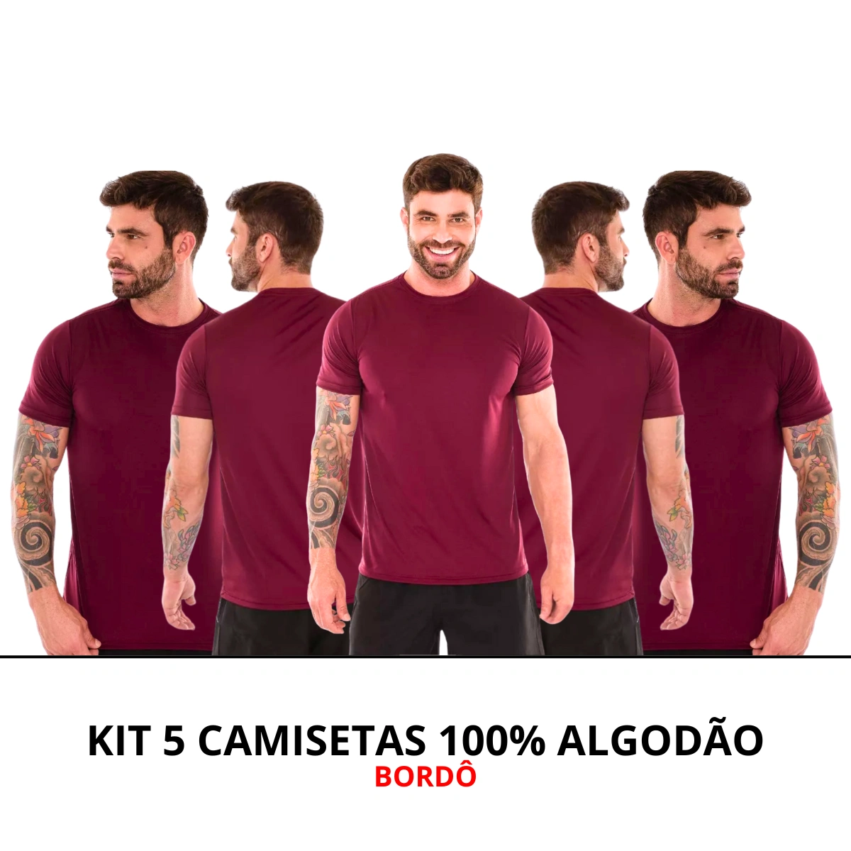 Kit 5 Camisas Masculina Lisa Algodão Premium - Imagem 35