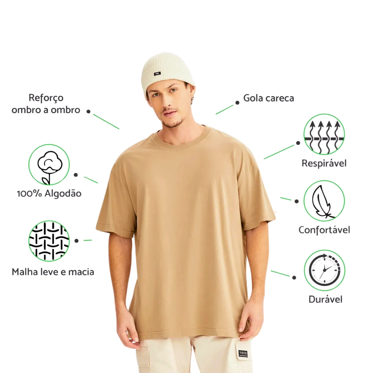 Kit 3 Camisetas Masculina Oversized Básica 100% Algodão Premium Alta Qualidade - Imagem 35