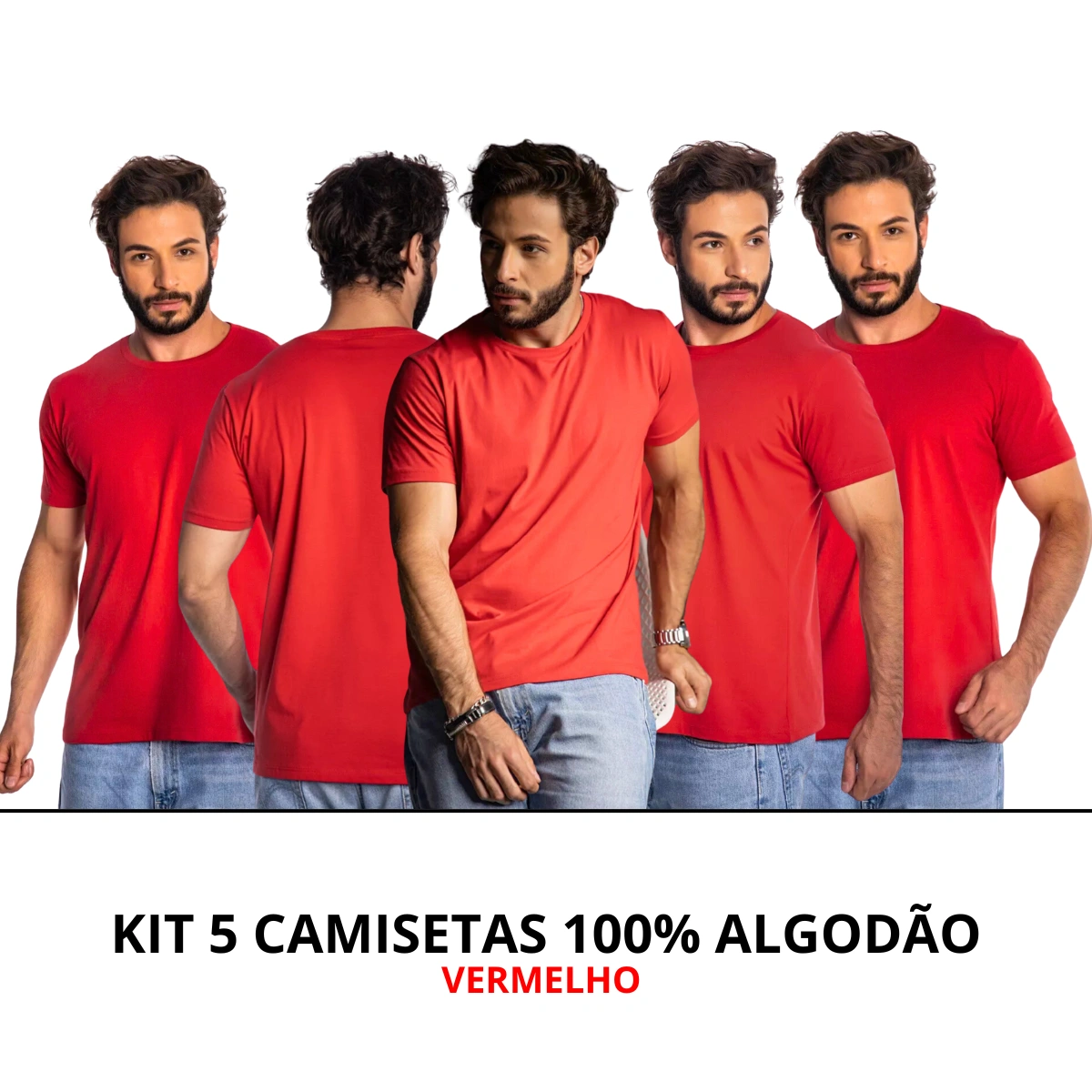 Kit 5 Camisas Masculina Lisa Algodão Premium - Imagem 14