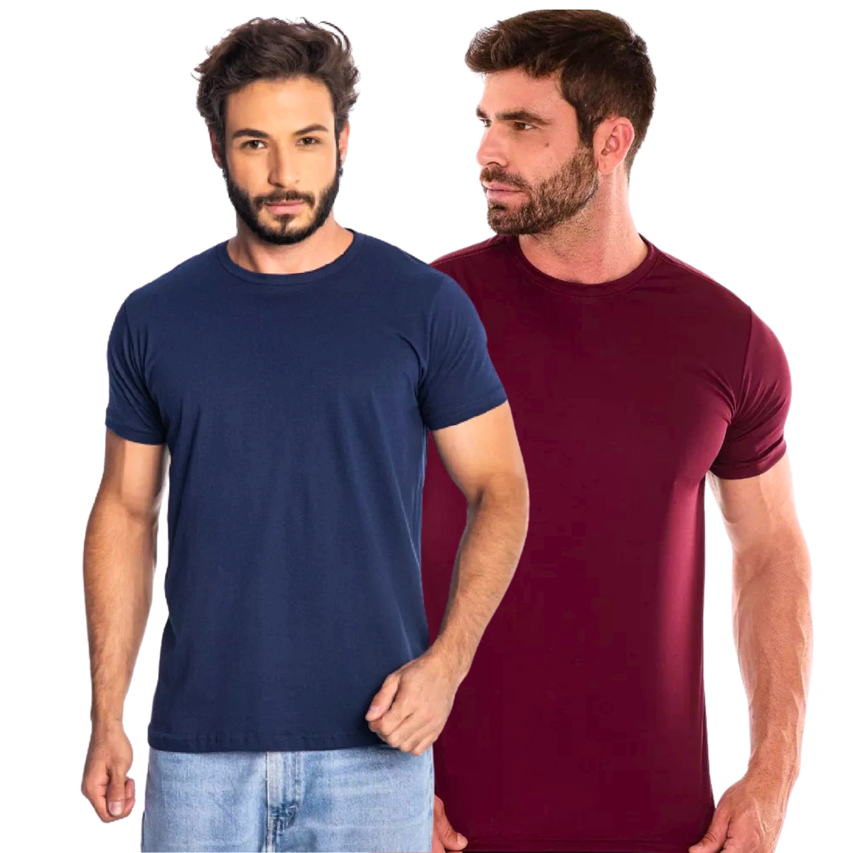 Kit 2 Camisas Masculina Lisa Algodão Premium Abuzze - Imagem 49