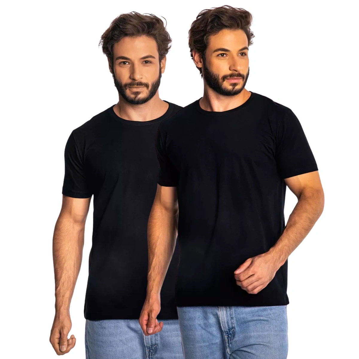 Kit 2 Camisas Masculina Lisa Algodão Premium Abuzze - Imagem 54