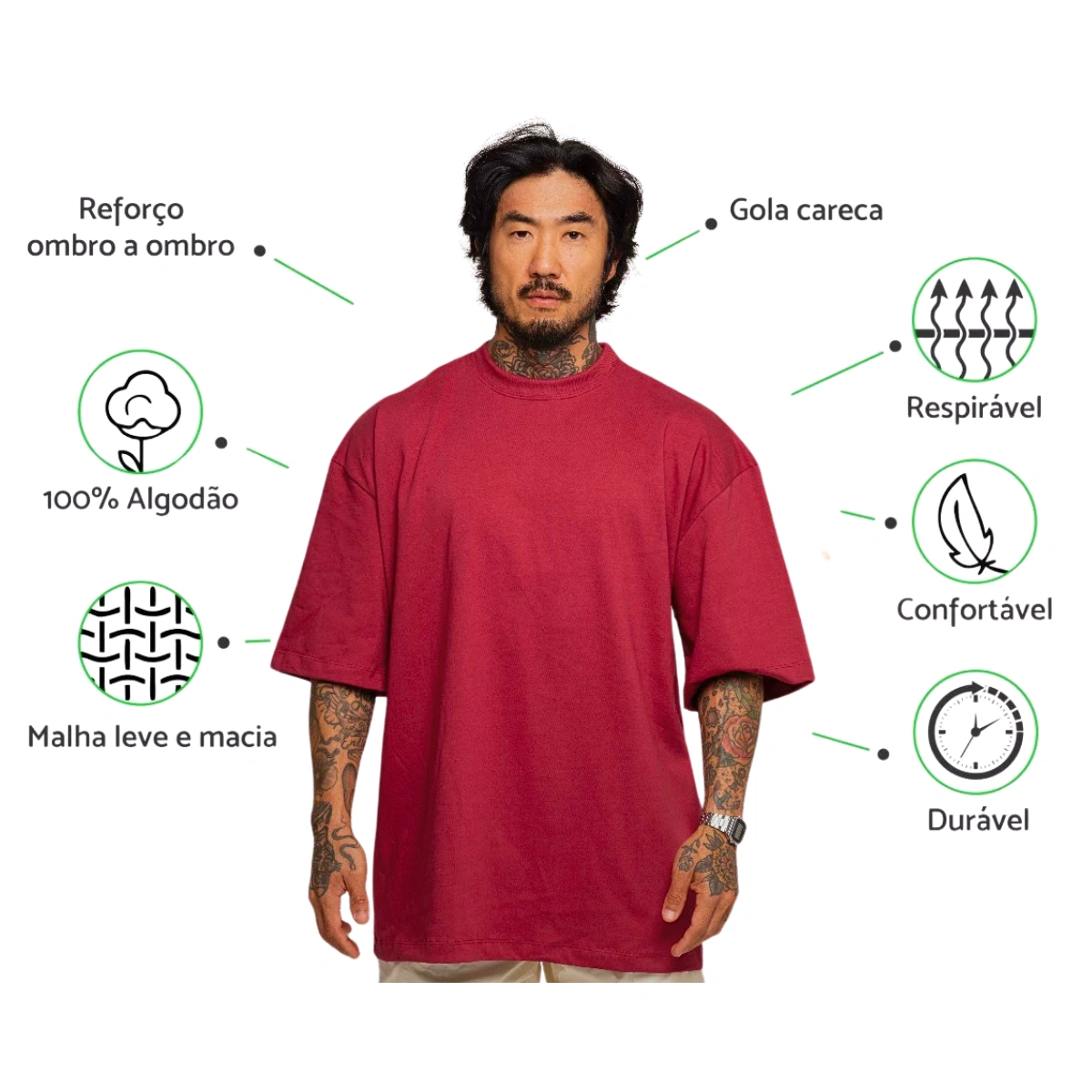 Kit 3 Camisetas Masculina Oversized Básica 100% Algodão Premium Alta Qualidade - Imagem 48