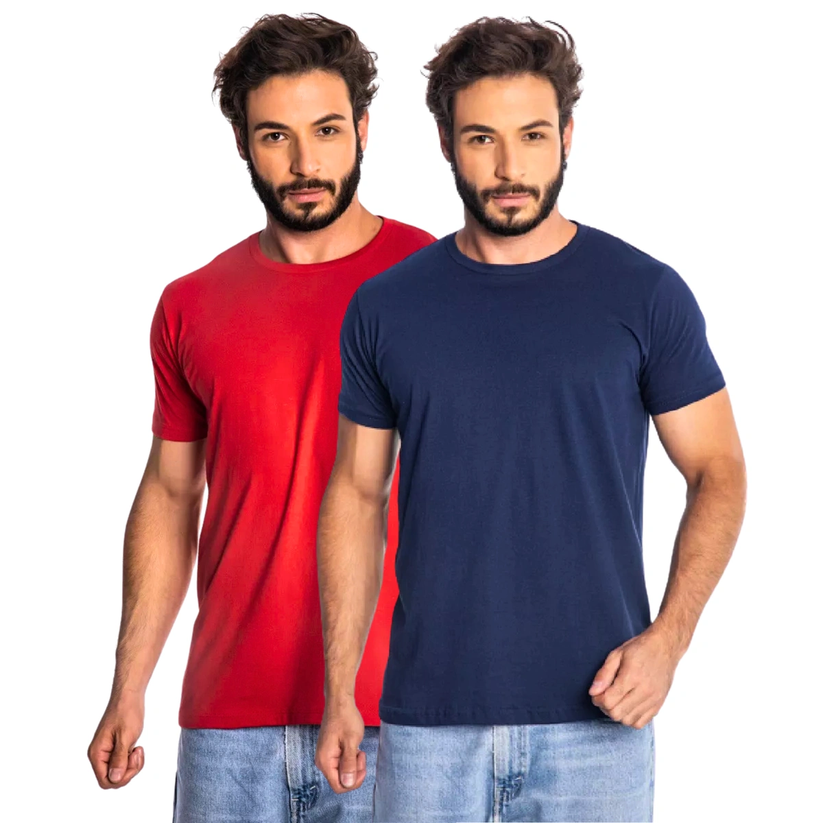 Kit 2 Camisas Masculina Lisa Algodão Premium Abuzze - Imagem 48