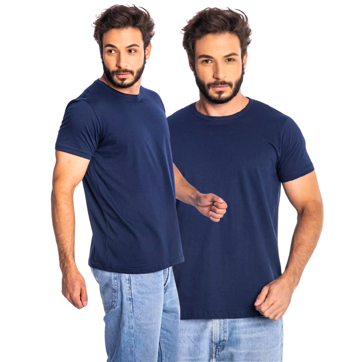 Kit 2 Camisas Masculina Lisa Algodão Premium Abuzze - Imagem 53