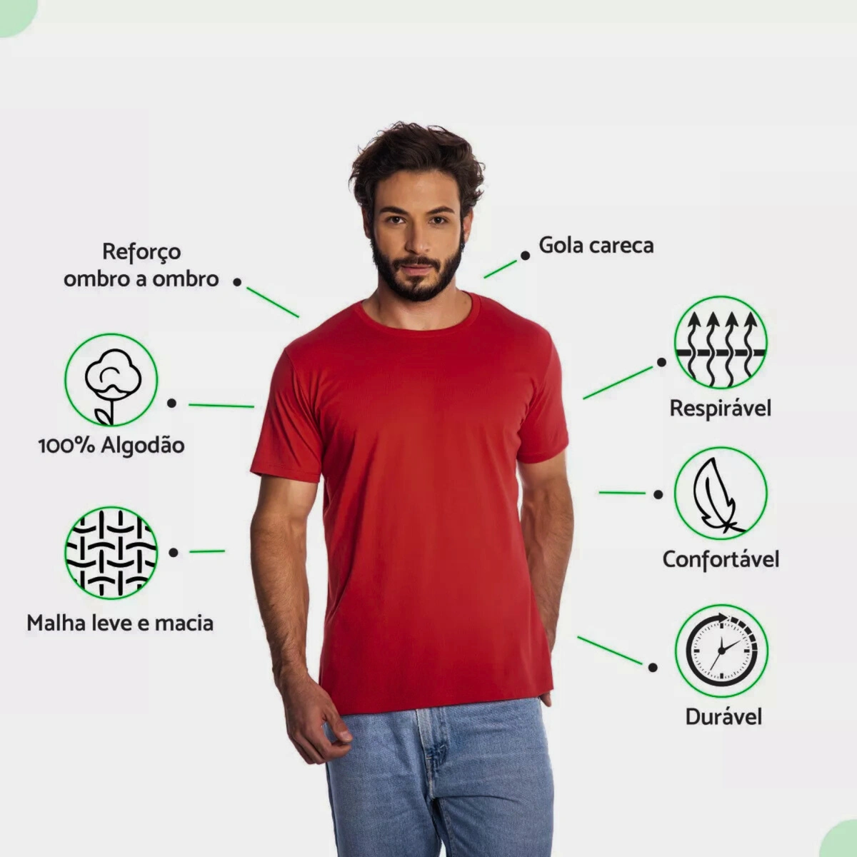 Kit 3 Camisas Masculina Lisa Algodão Premium - Imagem 37