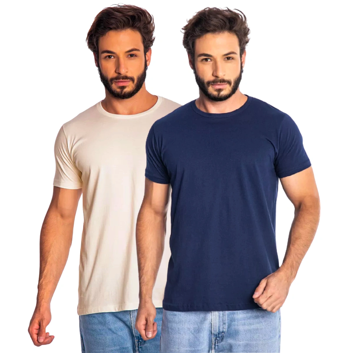 Kit 2 Camisas Masculina Lisa Algodão Premium Abuzze - Imagem 13