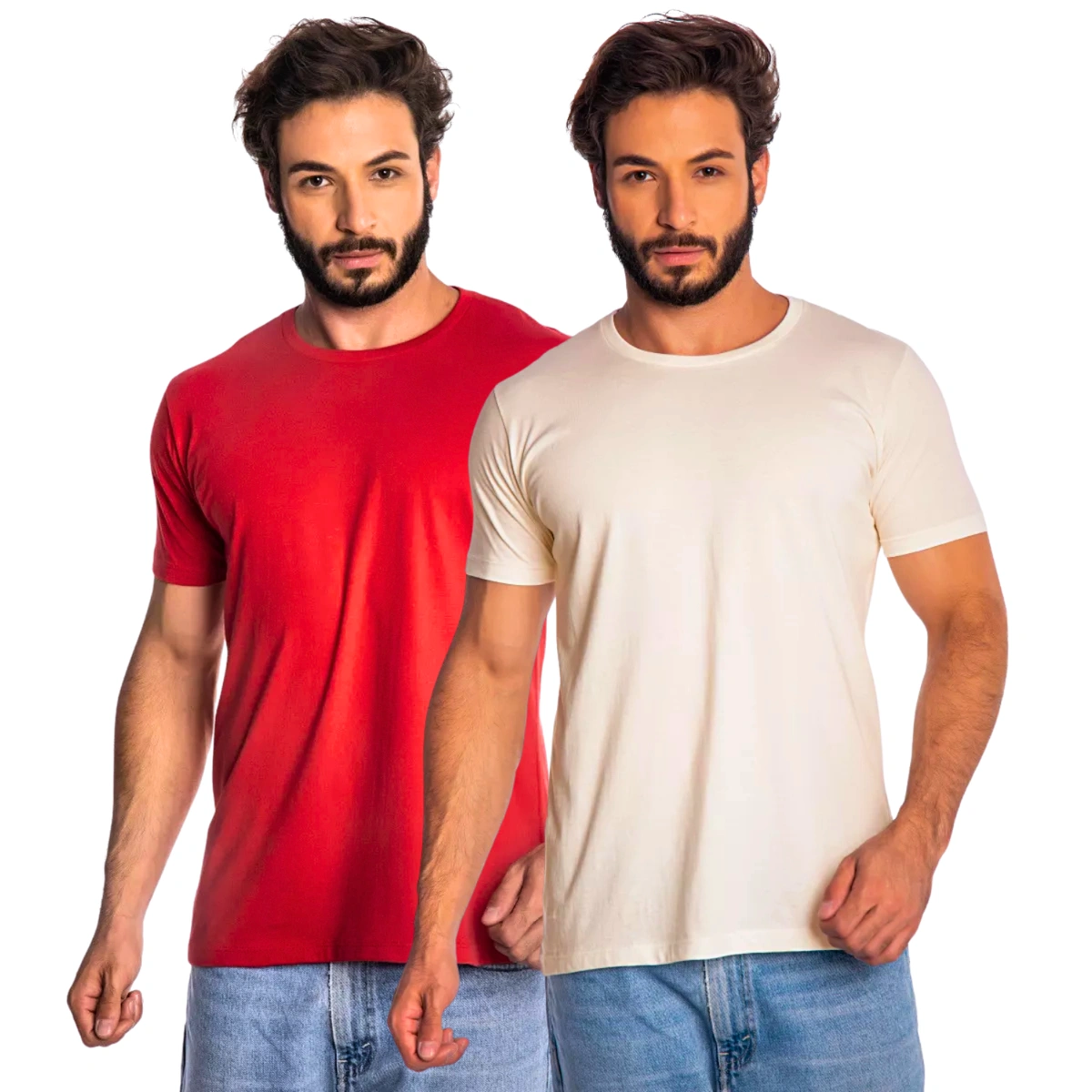 Kit 2 Camisas Masculina Lisa Algodão Premium Abuzze - Imagem 8