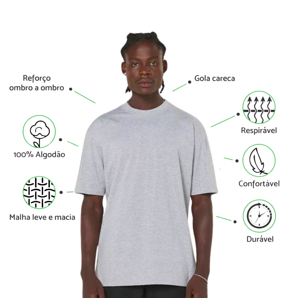 Kit 3 Camisetas Masculina Oversized Básica 100% Algodão Premium Alta Qualidade - Imagem 40