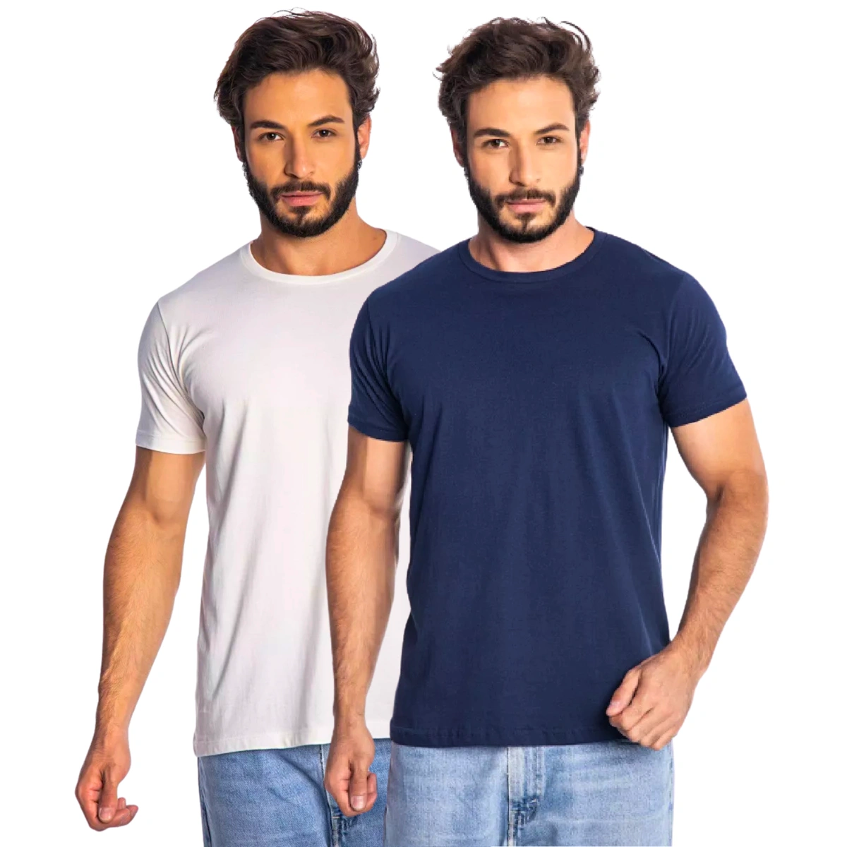 Kit 2 Camisas Masculina Lisa Algodão Premium Abuzze - Imagem 47