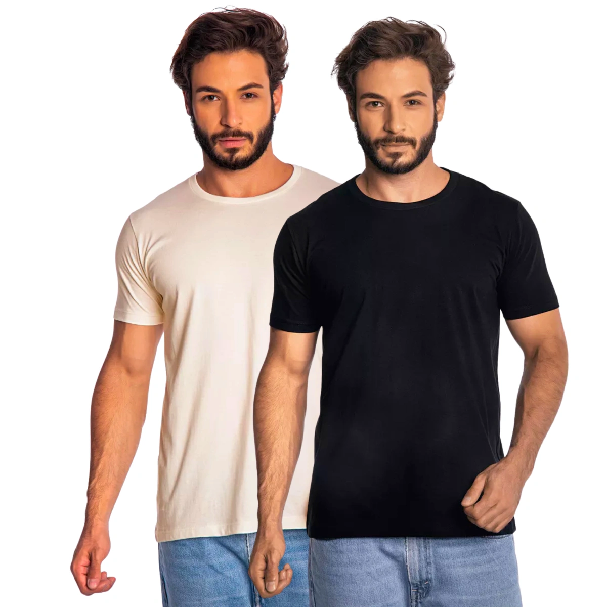 Kit 2 Camisas Masculina Lisa Algodão Premium Abuzze - Imagem 18