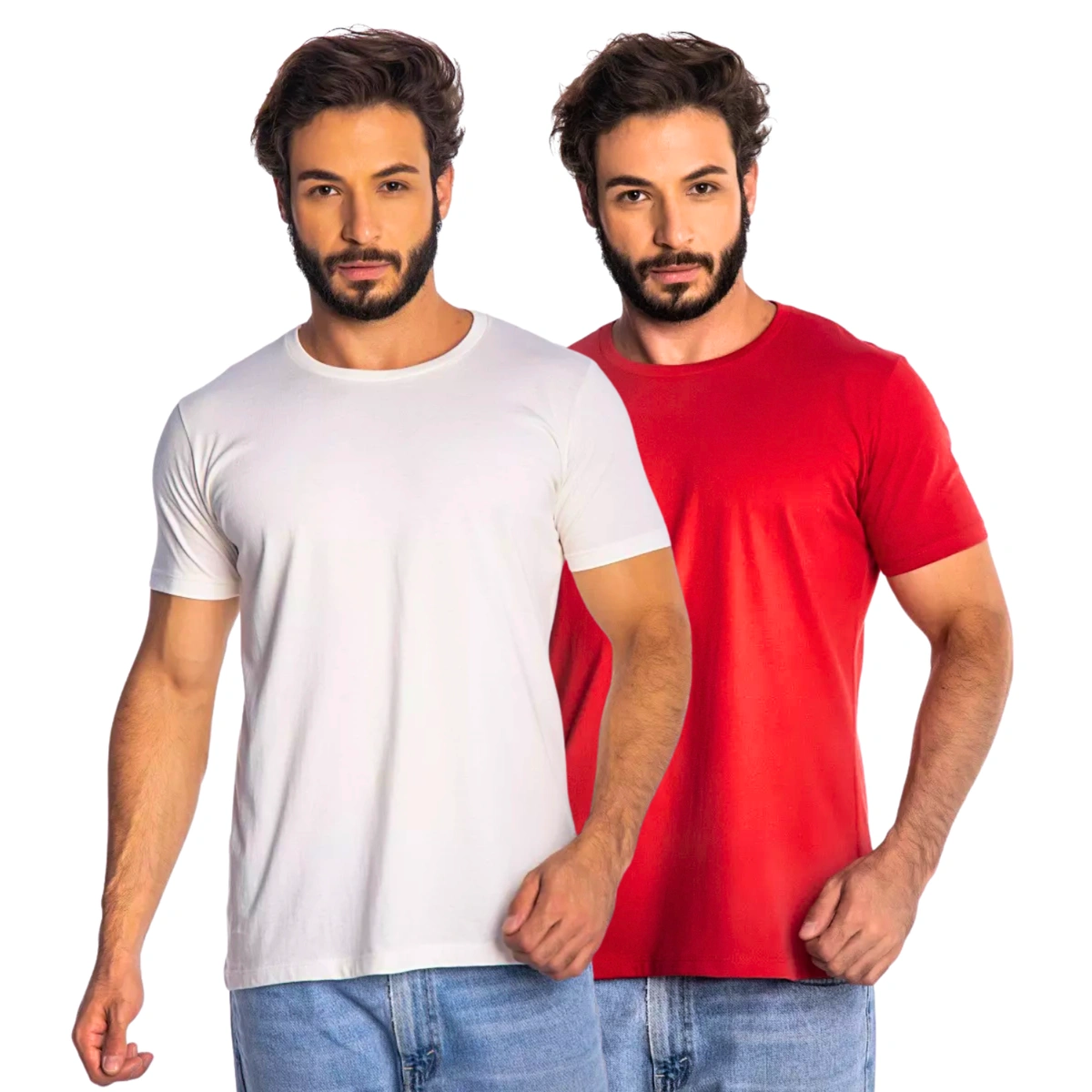 Kit 2 Camisas Masculina Lisa Algodão Premium Abuzze - Imagem 38