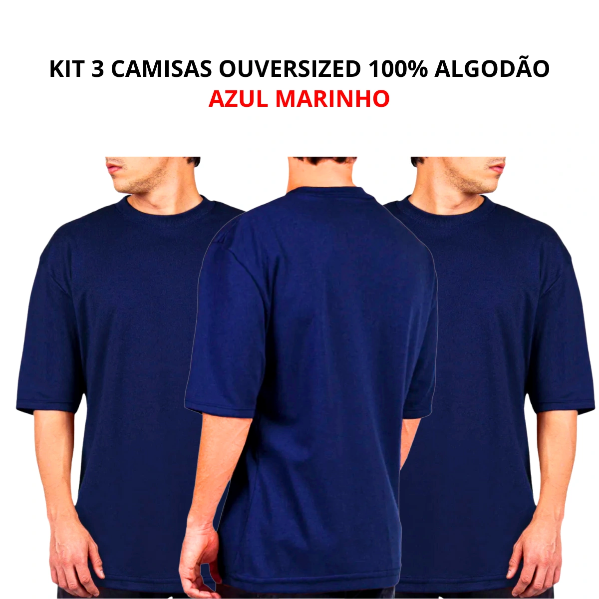 Kit 3 Camisetas Masculina Oversized Básica 100% Algodão Premium Alta Qualidade - Imagem 36