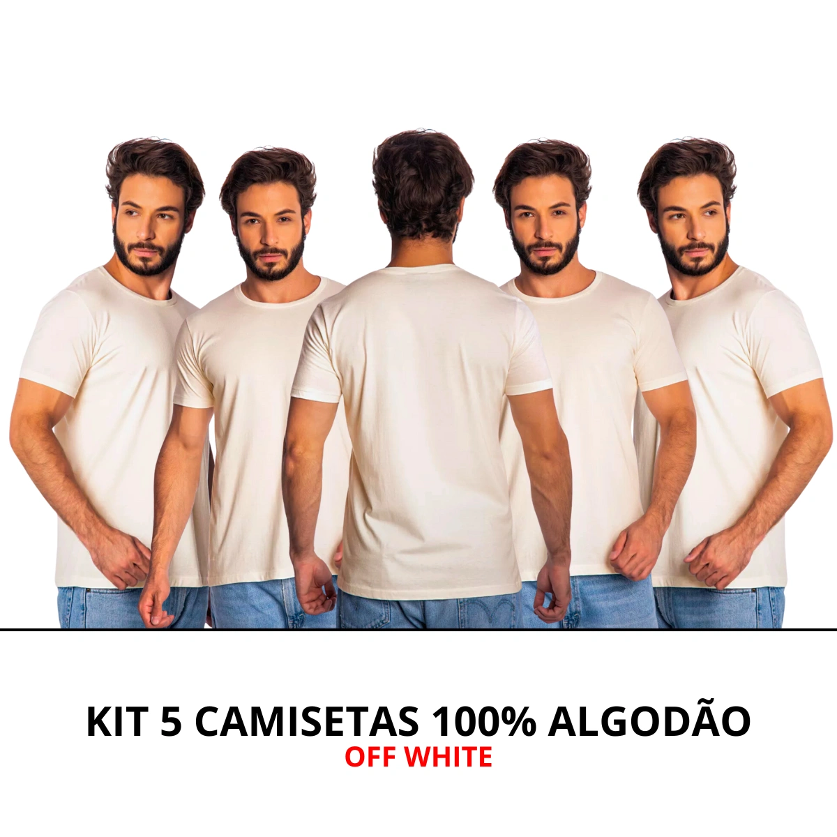 Kit 5 Camisas Masculina Lisa Algodão Premium - Imagem 28