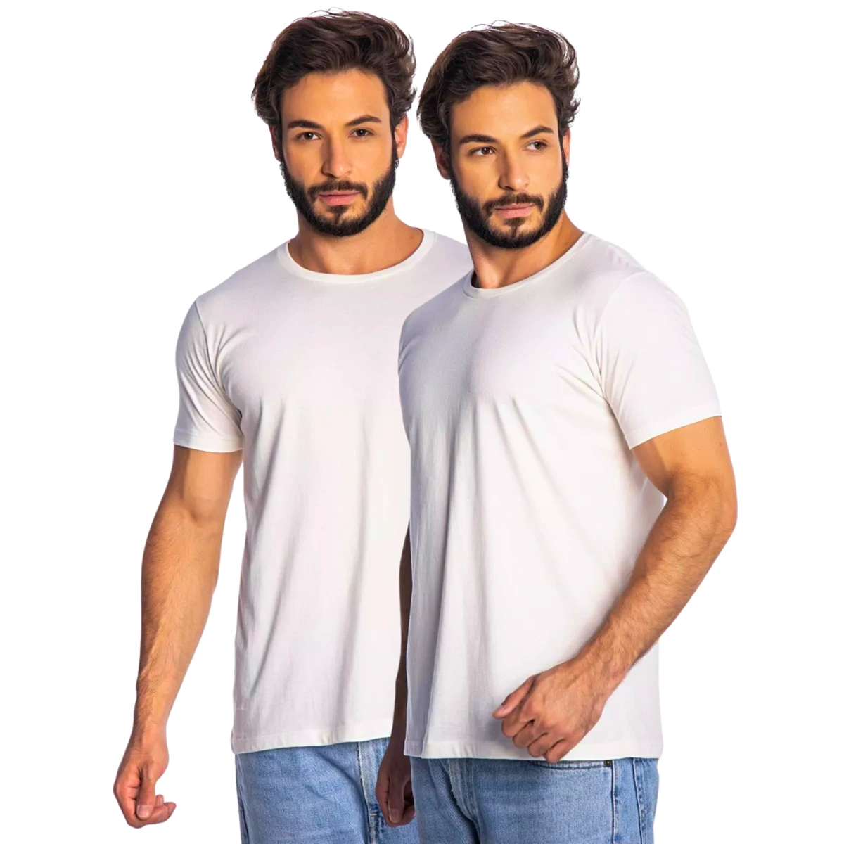 Kit 2 Camisas Masculina Lisa Algodão Premium Abuzze - Imagem 55