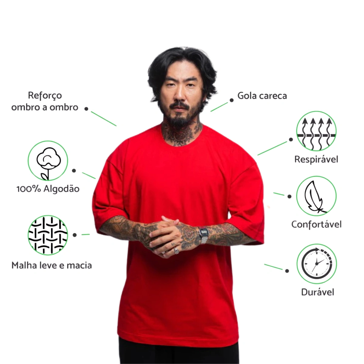 Kit 3 Camisetas Masculina Oversized Básica 100% Algodão Premium Alta Qualidade - Imagem 23